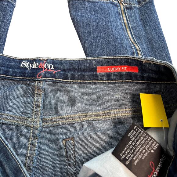 Style & Co. Jean Curvy Fit Jeans Women's 6 Blue Denim Stretch Zippered At Ankle - Picture 3 of 3